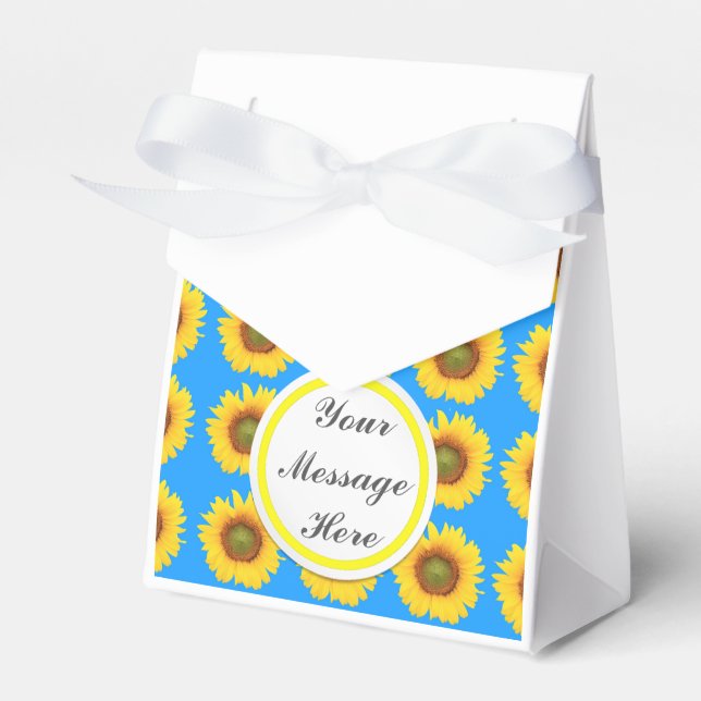 Caja Para Regalos Bright Sunflowers Custom text (Front Side)