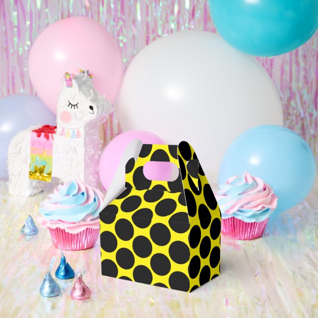 Caja Para Regalos Bright Yellow with Black Dot Style Gable (Fiesta)