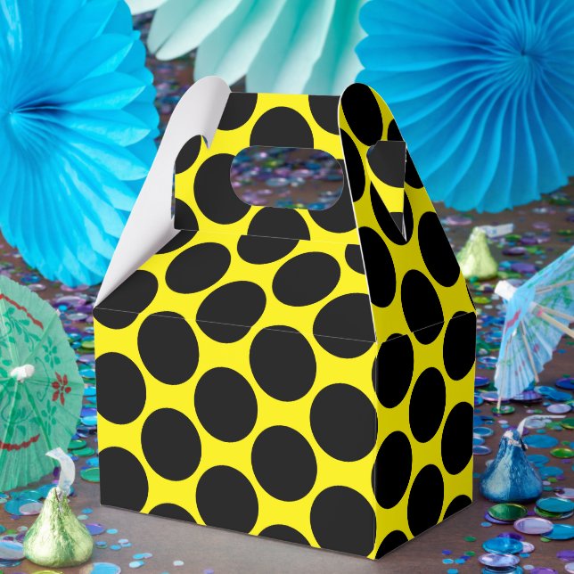Caja Para Regalos Bright Yellow with Black Dot Style Gable (Fiesta)