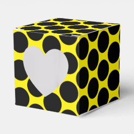Caja Para Regalos Bright Yellow with Black Dot Style Heart 2x2x2
