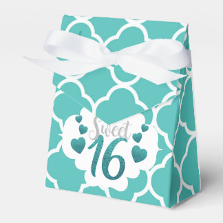 Caja Para Regalos Brillante Aqua Blue Sweet 16 Birthday Favor Box