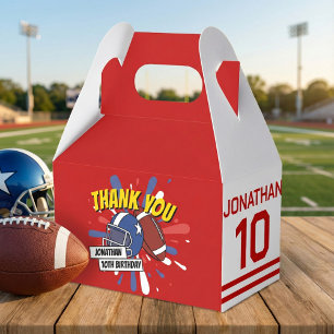 Caja Para Regalos Brillante Red Sports Football NFL Gracias Cumpleañ