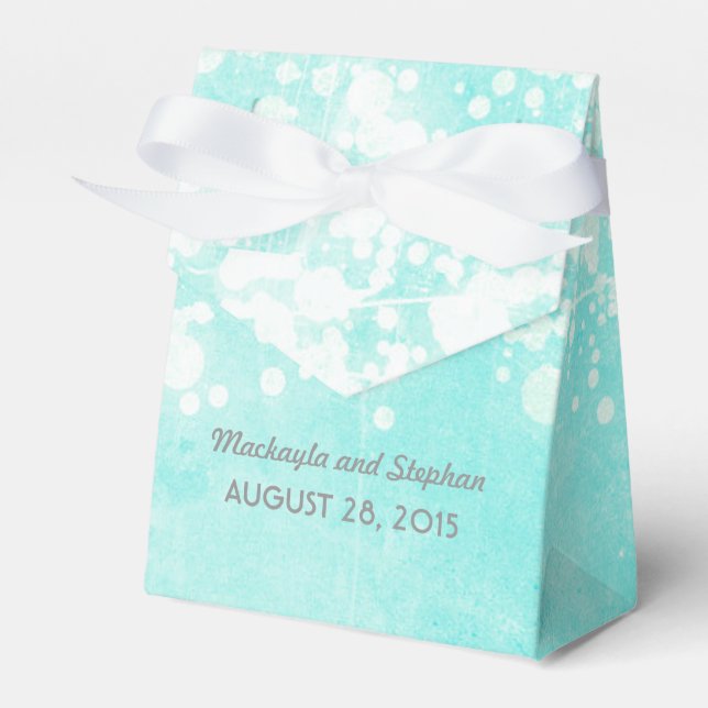 Caja Para Regalos brillo de las luces de cadena de boda azul (Front Side)