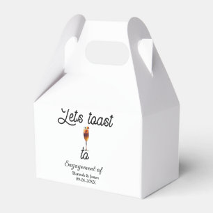 Caja Para Regalos Brindemos por nombre de la fiesta de compromiso fe