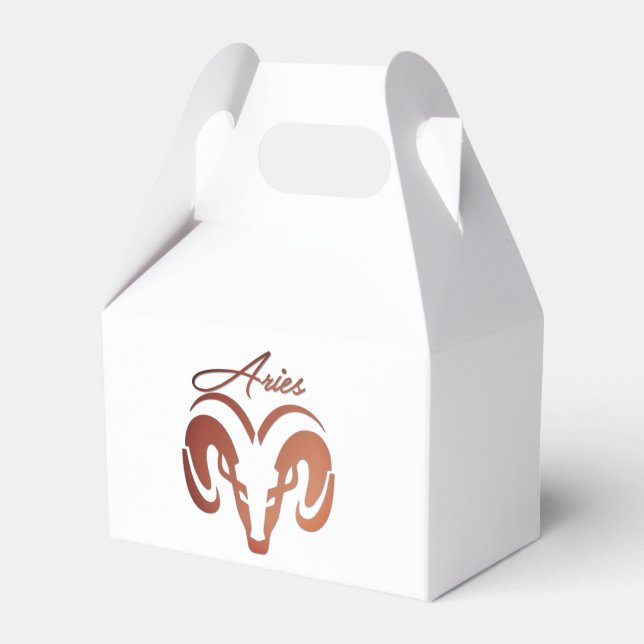 Caja Para Regalos Bronze Aries el Ram Zodiac (Front Side)