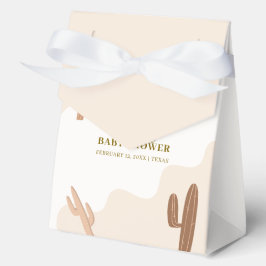 Caja Para Regalos Brown Neutral Modern Boho Cactus Baby Shower