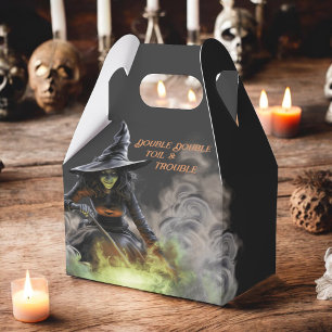 Caja Para Regalos Bruja con Cauldron en llamas Halloween