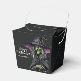 Caja Para Regalos Bruja negra asustada Feliz Halloween