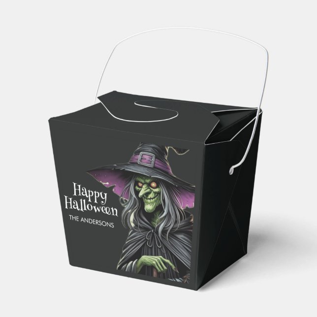 Caja Para Regalos Bruja negra asustada Feliz Halloween (Front Side)