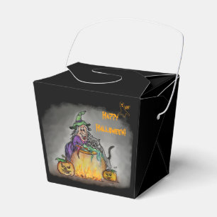 Caja Para Regalos Bruja y gato, ¡Feliz Halloween!