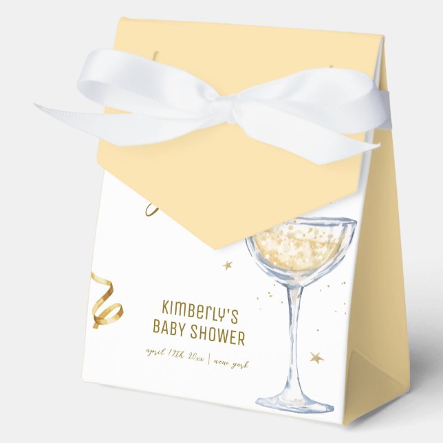Caja Para Regalos Brunch elegante lindo Bubbly Champagne Baby Shower (Anverso)