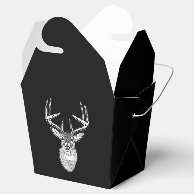 Caja Para Regalos Buck on Bold Black White Tail Deer (Abierto)