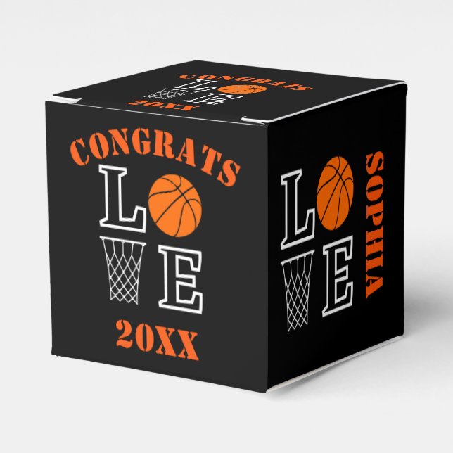 Caja Para Regalos Bucles de baloncesto personalizados, jugador de ba (Costado Anverso)