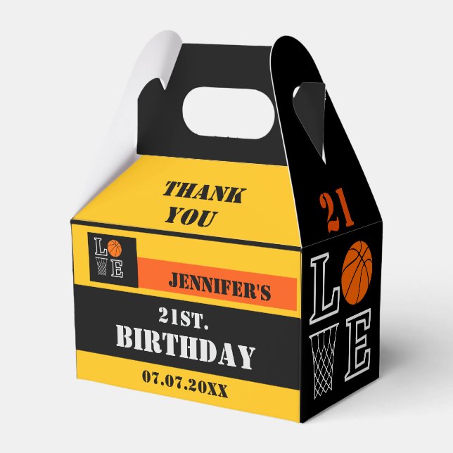 Caja Para Regalos Bucles de baloncesto, Regalo de jugador de balonce (Front Side)