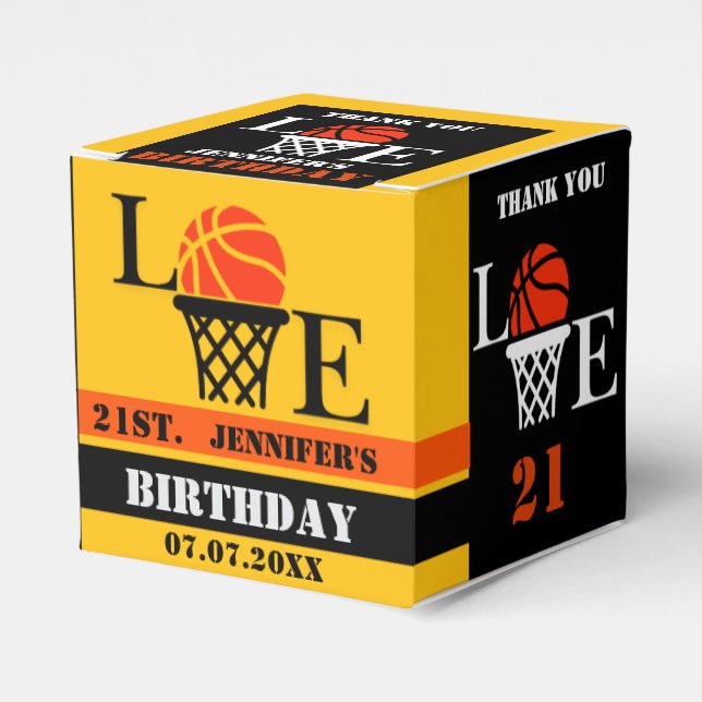 Caja Para Regalos Bucles de baloncesto, Regalo de jugador de balonce (Costado Anverso)