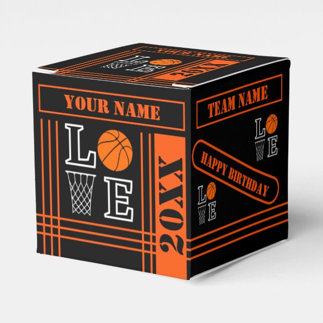 Caja Para Regalos Bucles de baloncesto, regalo del jugador de balonc (Costado Anverso)