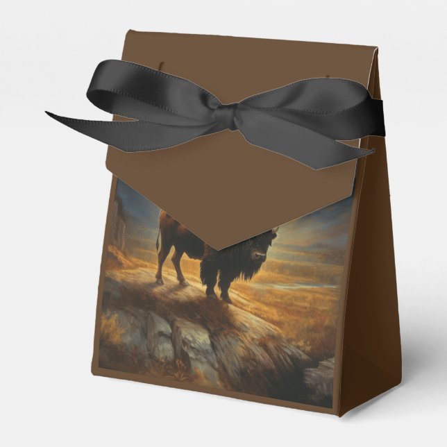 Caja Para Regalos Buffalo Bison Sunset Silhouette (Front Side)