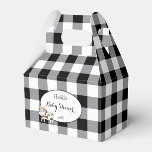 Caja Para Regalos Buffalo negro revestido con vaca linda   BABY SHOW