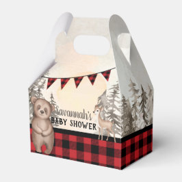 Caja Para Regalos Buffalo Plaid animales de bosque Baby Shower