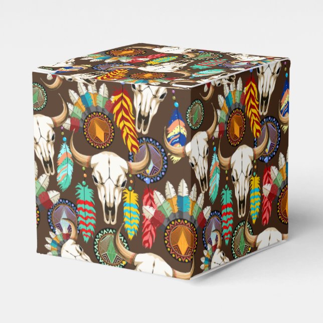 Caja Para Regalos Buffalo Skull Native American Emblem (Costado Anverso)
