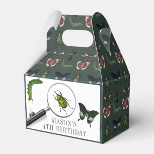Caja Para Regalos Bugs & Insectos Cumpleaños Vintage Niño Verde