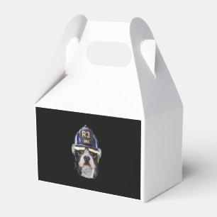 Caja Para Regalos Bulldog francés lindo con casco para bomberos
