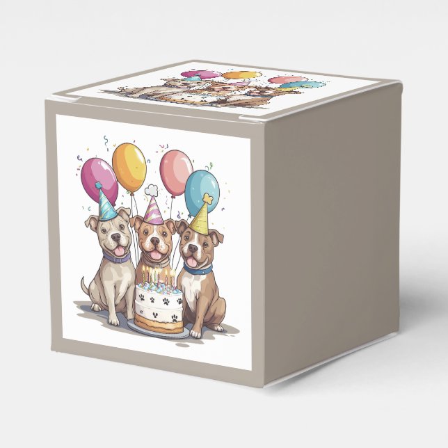 Caja Para Regalos Bulldoges de Birday Pit (Costado Anverso)