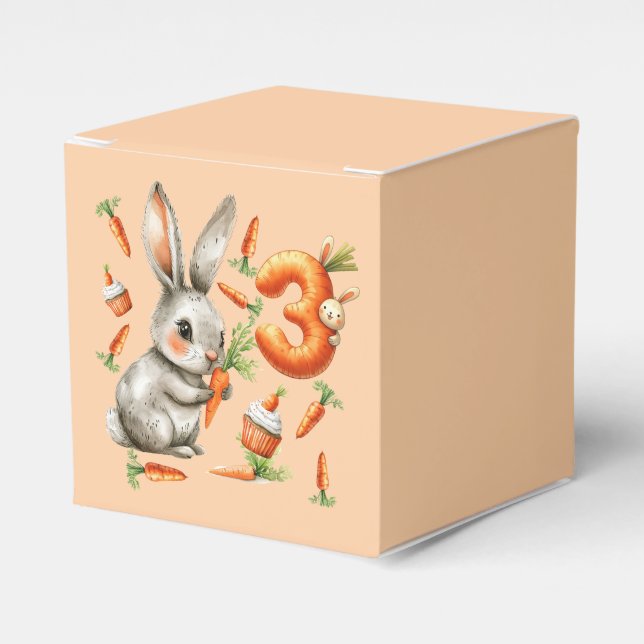 Caja Para Regalos Bunnies and Carrots 3er Fiesta de cumpleaños (Costado Anverso)