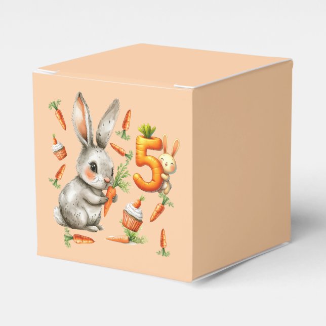 Caja Para Regalos Bunnies and Carrots Fiesta de Cumpleaños 5 (Costado Anverso)