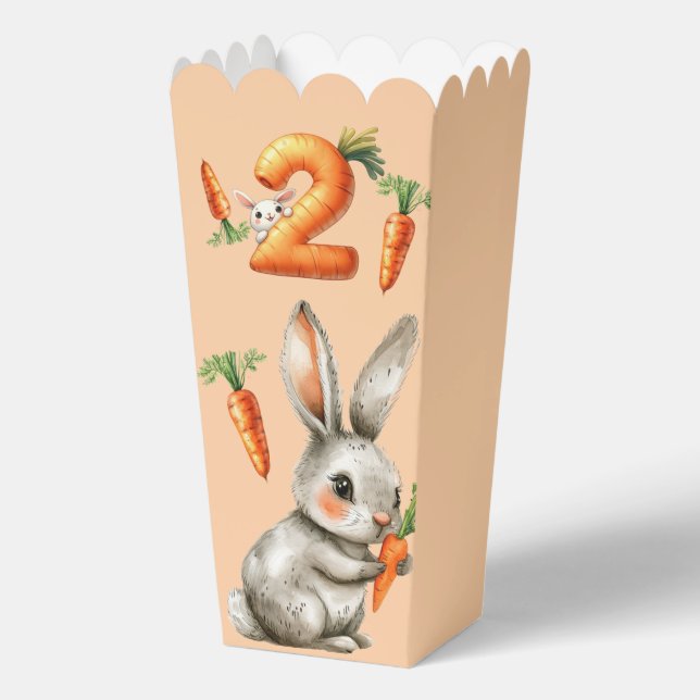 Caja Para Regalos Bunnies and Carrots Fiesta del segundo cumpleaños (Anverso)