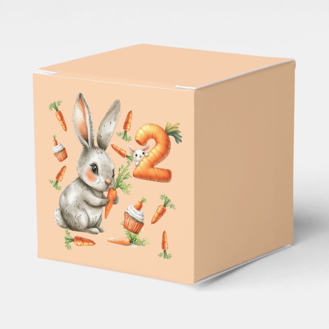Caja Para Regalos Bunnies and Carrots Fiesta del segundo cumpleaños (Costado Anverso)