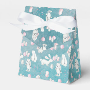Caja Para Regalos Bunnies conejitos en un ilustracion animal celesti