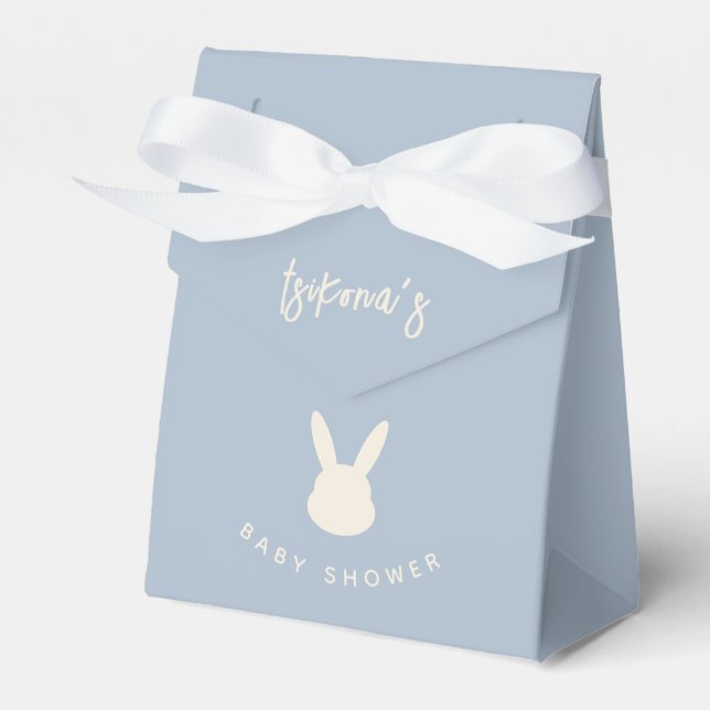 Caja Para Regalos Bunny Animal Modern Baby Shower Blue (Front Side)