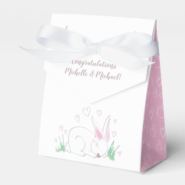 Caja Para Regalos Bunny Baby Shower Spring Pink Chica (Front Side)