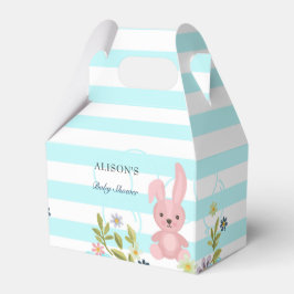 Caja Para Regalos Bunny Blue verde azulada stripes Floral Boy Baby S