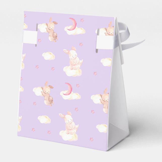 Caja Para Regalos Bunny Dreams Purple Baby Shower (Reverso)