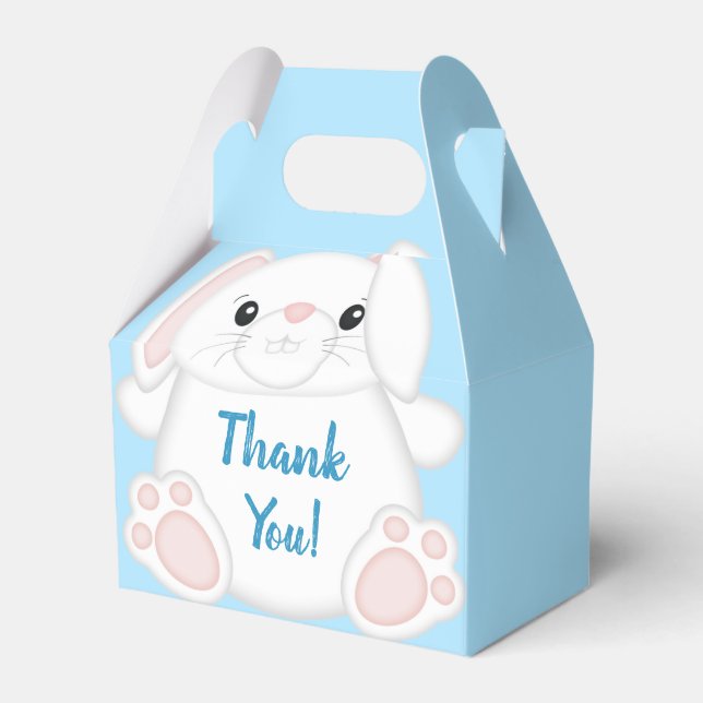 Caja Para Regalos Bunny Rabbit Baby Shower Blue (Front Side)