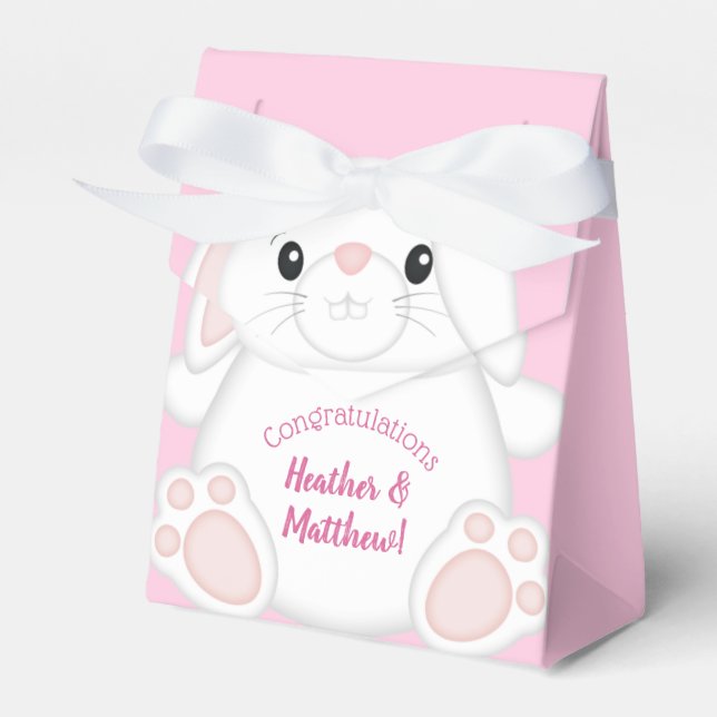Caja Para Regalos Bunny Rabbit Baby Shower Pink (Front Side)