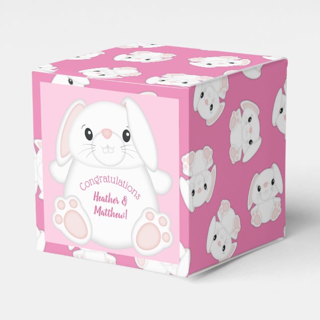 Caja Para Regalos Bunny Rabbit Baby Shower Pink (Costado Anverso)