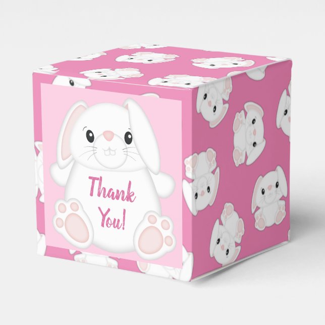 Caja Para Regalos Bunny Rabbit Baby Shower Pink (Costado Anverso)