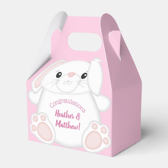 Caja Para Regalos Bunny Rabbit Baby Shower Pink (Front Side)