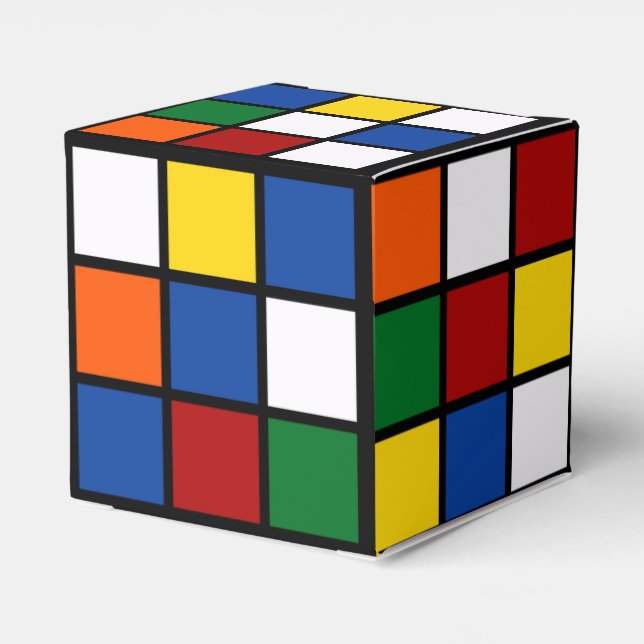 Caja Para Regalos Bunte Quadrate Kubisch (Reverso Costado)