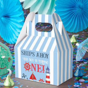 Caja Para Regalos Buques Ahoy Nuestros Niños Son Un Primer Cumpleaño