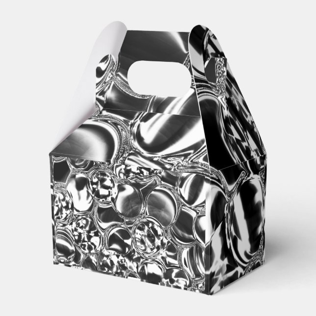 Caja Para Regalos Burbujas plateadas de vidrio o tono metalizado (Front Side)