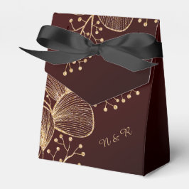 Caja Para Regalos Burgundy & Gilded Floral Elegant Wedding