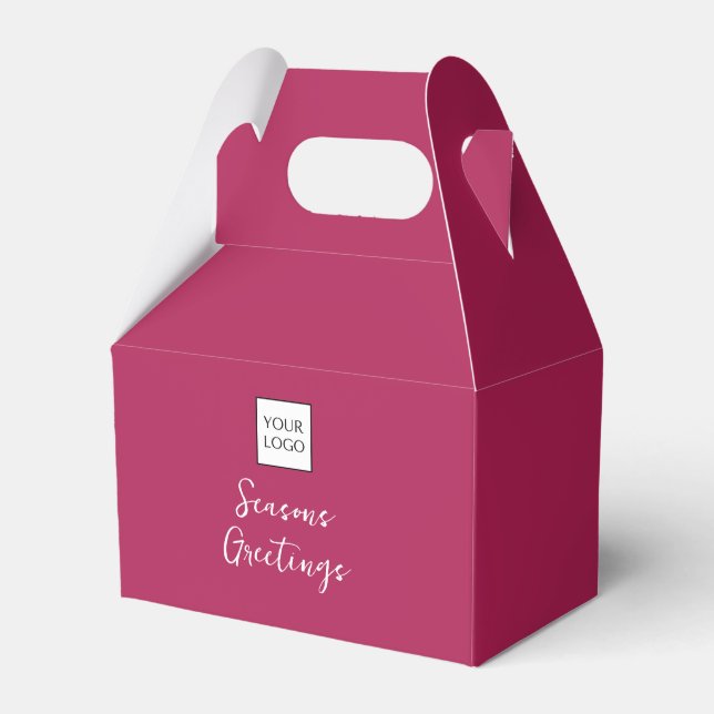 Caja Para Regalos Burgundy Logo Text Promotional Business Packaging (Front Side)