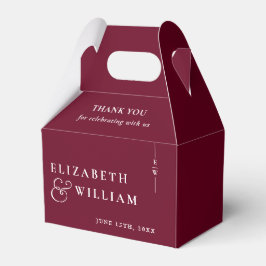 Caja Para Regalos Burgundy Modern Monogram Bodas Agradecimiento 
