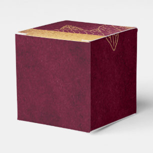 Caja Para Regalos Burgundy Profundo y Dorado