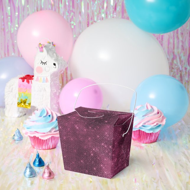 Caja Para Regalos Burgundy Red and Silver Sparkle (Fiesta)