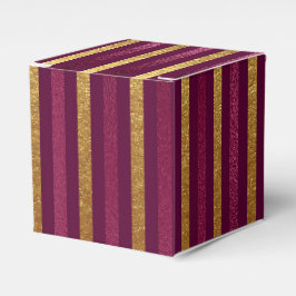 Caja Para Regalos Burgundy y Gold Vintage Glam Faux Stripes de Relie
